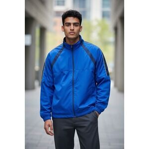 Slazenger Mens Performance Golf Wear Softshell Full Zip Jacket Blue Black Large